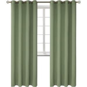 BGment Room Darkening Curtains 84 Inches Long - Grommet Thermal Insulated Drapes Window Treatment Curtains for Bedroom, 2 Panels, 52 x 84 Inch, Grass Green