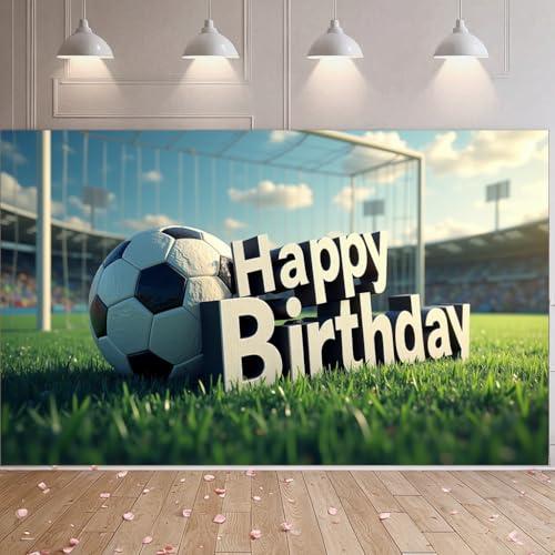 Soccer Birthday Party Decorations Soccer Happy Birthday Banner for Boys Teens Large Soccer Photo Background Banner Poster for Sports Themed Holiday Party Supplies Indoor Outdoor Decor