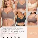 Vinfact Jelly Wireless Bras for Women Supportive Seamless Bra Push Up Comfort Soft Bralette No Underwire Full Coverage Bra (Blue, XL)