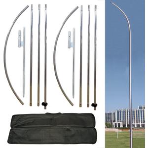 2 Packs Flag Pole Kit with Heavy Duty Ground Stake for Feather Flag Packed by Portable Durable Travel Bag,12 Feet Complete Swooper Flag Pole Kit for Business Advertising Flags Outdoor