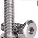 1/4-20 x 2-1/2" (10 Pack) Flat Head Hex Socket Cap Screws Bolts, 304 Stainless Steel 18-8, Hex Drive, Bright Finish, Fully Machine Thread