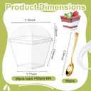 150 Pack 8oz Square Plastic Dessert Cups with Dome Lids and Mini Gold Spoons, Clear Yogurt Parfait Cups Serves 50, Disposable Appetizer Cups for Fruit Pudding Shooter Birthday,Wedding,Party Tasting