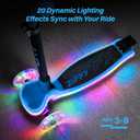 JOVA ZIFFY Light-Up Toddler Scooters for Kids 3-8, 3 Wheel Kids Scooter for Boy Girl 110lbs, 20 Dynamic LED Lights, 4 Adjustable Height Ride-on Kick Scooter, Lean-to-Steer Anti-Slip Wide Deck