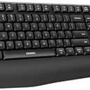 seenda Bluetooth Wireless Keyboard, Wireless Ergonomic Keyboard with Wrist Rest, Multi-Device Bluetooth Keyboard with Number Pad, Full-Size Keyboard for Laptop/MacBook/Mac/Windows, Black