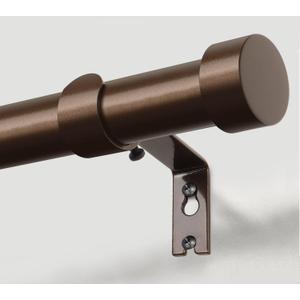 KAMANINA Bronze Curtain Rods 32 to 144 Inch (2.6-12 Feet), 1 Inch Heavy Duty Window Curtain Rod, Modern Adjustable Drapery Rods with End Cap (32"-144")