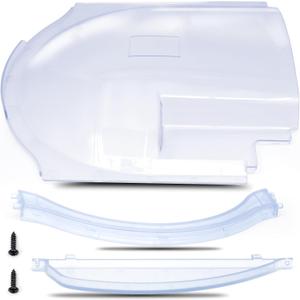 4812-01 RV Screen Door Slider Panel Bubble Style & 4810-00 Stopper & 4814-00 Holder 3 in 1 Complete Kit Replacement for Dexter Right Hand Screen Door, Clear Plexiglass Bubble Style