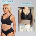 PRETTYWELL Wireless Bras for Women Molded Cup Comfort Push up Bra V Mesh Seamless Full Coverage No Underwire Bra A to D Cup (XL)