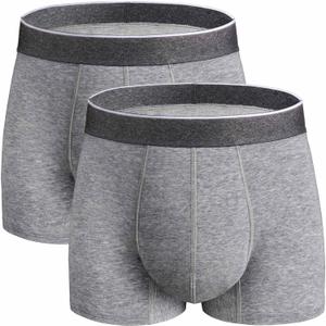 Mens Incontinence Underwear Washable, 2.3 oz Leak Proof Absorbent Odor Neutralization Briefs for Bladder leak 2 Pack(Gray, 2XL)
