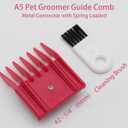 Professional A5 Style Animal Hair Clipper Attachment Guard Guide Cutting Combs 76926-900, Compatible with Oster Classic 76 A5 Andis AG BG Wahl KM Pet Groomers (Magenta, #2-1/4")