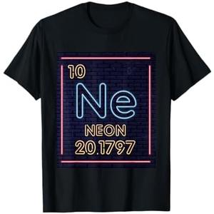 Neon Element Purple Periodic Table Chemistry Nerd Gift T-Shirt, S, Black