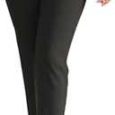 Womens High Waisted Pants 2025 Trendy Pleated Straight Leg Dress Pant Business Work Casual Trousers (Large, Black)