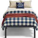 VASAGLE Twin Metal Bed Frame 18 Inches Tall, 550 lb Weight Capacity, No Box Spring Needed, with Under-Bed Storage, Easy Setup, Heavy-Duty Platform Bed, Mattress Retainers, Matte Black URMB673BD02S