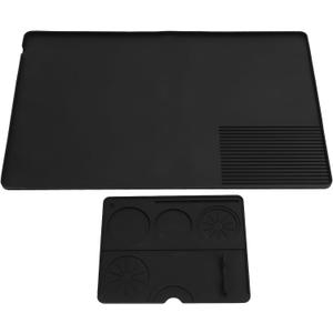 Silicone Coffee Mat Set, Coffee Bar Mat for Countertop, Non Slip Coffee Maker Mat Heat Coffee Station Pad with Detachable Tamper Mat for Home Kitchen Counter Cafe