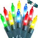 Joomer LED Christmas Lights, 19.5FT 100 LED Multicolor Christmas Tree Lights, Connectable Waterproof Mini String Lights Plug in for Indoor Outdoor Home Christmas Decoration