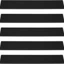 FUNSUEI 5 PCS 4 x 24 Inch Black Rubber Bar Mats, Rubber Bar Service Spill Mat, Non Slip Bar Top Mat, PVC Bar Mixing Drink Pad for Home Kitchen, Pubs, Restaurants