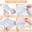batifine Gift Boxes, 2 Pack 9.5x7x3 Inch Folding Gift Box with Lids, Magnetic Closure Lid Gift Box for Presents Birthday Wrapping Wedding Mother's Day (Silver)