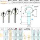 1 Pc Stainless Steel Ring Handle Locking Pin Ball Lock pins Quick Release pin with Button Locating pins Safety pins Dowels w/ Reinforced Lanyard (Dia.:1/2, 1-1/2in)