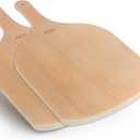 2 Pack Wooden Pizza Peel, 12 inch Large Pizza Paddle Set for Oven, Stone, Pan or Grill, Spatula for Baking Bread and Cake - Indoor & Outdoor