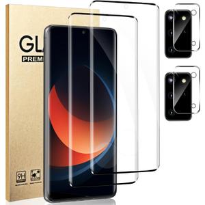[2+2 Pack] Galaxy S20 Plus Screen Protector and Camera Lens Protector, Fingerprint Unlock, HD Clear 9H Hardness Scratch Resistant, 3D Full Coverage Tempered Glass, for Galaxy S20 Plus (6.7 Inch)