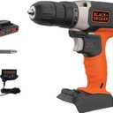 BLACK+DECKER 20V MAX Cordless Drill Kit with Battery, Charger, Includes Double Sided Drill Bit (BCD702C1)