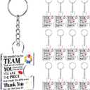 Team Appreciation Gifts for Employee Coworker Staff Bulk, Teamwork Thank You Gift Set Puzzle Piece Acrylic Keychains
