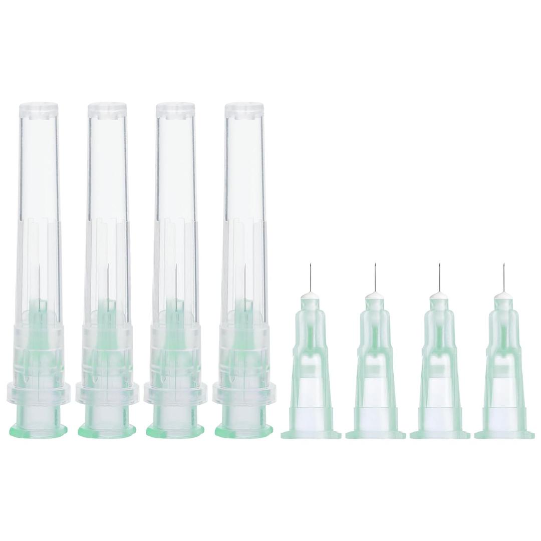 32 Gauge 0.2inch(4mm) 100-Pack Dispensing Needle with Cap Individual Package of Needles for Scientific Measuring,Refilling Liquid, Inks,Livestock and Industry