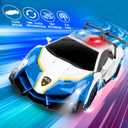 Getatoy Remote Control Car Transformer Toys for Boy 4-6 Years Old: One-Button Transforming Police Car with LED Light & 360° Rotation Drifting 2.4 Ghz Robot RC Car Christmas Birthday Gift Idea for Kids