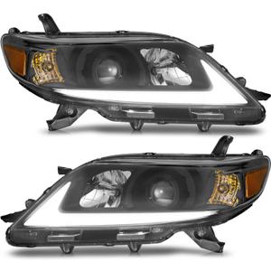 Headlights for 2011-2020 Toyota Sienna with LED DRL Strip
Clear Lens Black Housing Amber Reflector, LED Style Headlights, Left Driver & Right Passenger Sides Pair, Plug-and-Play