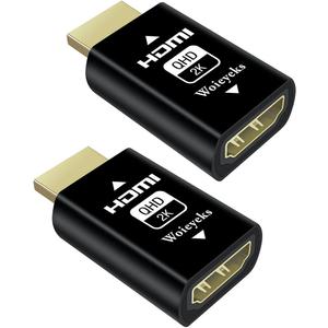 2K HDMI EDID Emulator Passthrough,Display Emulator Adapter for Thunderbolt(Mini DisplayPort/DisplayPort) to HDMI KVM Switch/Extender/AV Receiver/Video Splitters Support 1080@60HZ (2 Pack)