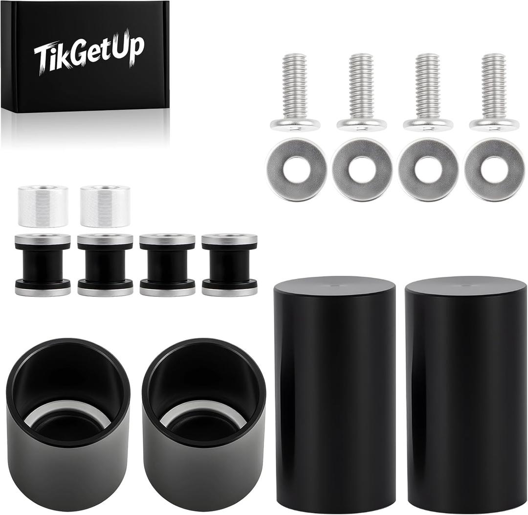 4 Point Docking Hardware & Covers/Caps Kit for Harley Touring 2009-2024 Street Road Electra Glide Road King for Quick Release Sissy Bar Luggage Rack,Black