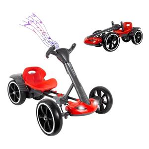 MAOO Electric Go Kart for Kids, Foldable Ride On Toy Car for Toddlers Ages 2-4, Zero Assembly Battery Powered Go Kart with EVA Foam Tires, Adjustable Seat, Steering Wheel, 390 Motor, 3.73 MPH(Red)