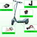 24V Controller and Throttle Compatible with Razor E200 E300 Electric Scooter MX350 (V33+) Dirt Bike, Control Module for E300 (V13+) E200 (V13+) E-Scooter Parts with Charger Port Handlebar Grips