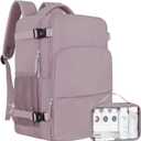 Sinaliy Travel Backpack, Carry on Flight Approved Backpack with Multi-Pockets, TSA Waterproof 17.3inch Laptop Backpack, Personal Item Travel Bag for Men Women, Light Purple