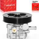 PHOBOOS Power Steering Pump Compatible with Mitsubishi Lancer/Outlander 2008-2015, 2.0L/2.4L, with Outlet & Pulley, Smooth Steering, Low Noise, High Durability, Ref. 21-336