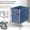 Commercial Laundry Cart Heavy Duty Collapsible Laundry Cart with Wheels, 12 Bushel Industrial Rolling Baskets Trucks with Steel Frame and Waterproof Oxford Cloth, for Home Organizer Storage