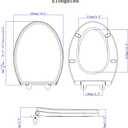 Hibbent Premium Elongated Toilet Seat with Quiet Close, One-Click to Quick Release, Installation Non-Slip Seat Bumpers, Slow Toilet Seat and Cover, Cleaning-White Color