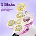 Electric Razors for Women-5D Floating Head IPX7 Waterproof Wet Dry Leg Hair Trimmer, USB-C Rechargeable 90Min Battery, Gentle Facial Bikini Hair Removal with LED Display & Travel Lock
