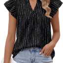 LILLUSORY Womens Ruffle Tops Dressy Casual Flowy Floral Boho Blouses Summer Chiffon Shirts 2026 (XL)