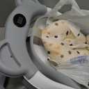 MoreFeel Collapsible Baby Bathtub for Newborn with Thermometer & 1 Hooded Towel & 1 Soft Floating Cushion,Portable Travel Bathtub with Drain Hole, Durable Foldable Baby Tubs for Infants to Toddler (Grey)