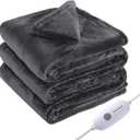Electric Heated Blanket Full Size 72"x84", Fast Heating Blanket, Soft Cozy for Bed, 10 Hours Auto Off & 5 Heating Levels, Heater Blankets, Machine Washable, Warm Gifts for Grandma -Dark Gray