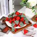 Lusofie 30 Pcs Fake Strawberries Plastic Fake Strawberry 2.36 in Faux Artificial Strawberries for Decor Kitchen Party Decoration Realistic Faux for Photo Prop Home Wedding Photography Decoration