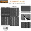 Goovilla Plastic Interlocking Deck Tiles, 36 Pack Balcony Flooring, 12"x12" Waterproof Outdoor Flooring All Weather Use, Patio Floor Decking Tiles for Porch Poolside Backyard Concrete, Dark Grey