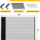 Temporary Fence with Posts, 3'x50' Plastic Fencing Garden Fence Animals Barrier with Fiberglass Stake Windbreak Rope, Portable Snow Fences, Fencing for Dogs Outdoors Backyard (Black)
