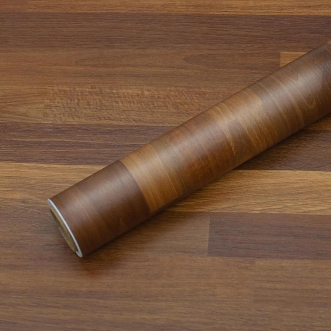 Wood Peel and Stick Wallpaper Thick Decorative Self Adhesive Contact Paper Vinyl Film 16"x198" Wood Grain Wallpaper Contact Paper for Walls Cabinets Furniture Countertop (Dark Brown)