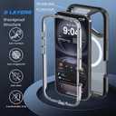 DEERLAMN Magnetic Shockproof Case for iPhone 16 6.1-Inch, [Compatible with MagSafe] [Military Grade Drop Protection] Translucent 2-Layer Durable Bumper Heavy Duty Protecive Phone Cover, Matte+Black