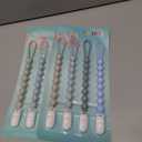 2 x 4-Pack Silicone Pacifier Clips for Baby Boys and Girls - with One-Piece Beads, Flexible and Rust-Free Holders for Teething Relief and Baby Essentials - Safe for Newborns (Grey)