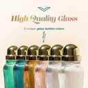 The MixMaster Cocktail Shaker with Strainer and Jigger Measuring Cap - Art Deco Leakproof Glass Drink Mixer for Crafting Cocktails - Innovative Home Bartending Supplies and Accessories - Blue