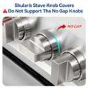 Stove Knob Safety Covers, 5Pcs Fits 90% Oven/Stove 5 Heat Alert Stickers Oven Knob Covers for Child Safety, 2nd Gen Kitchen Burner Childproofing, Gas Stove Knob Locks for Kid Baby Pet (Clear)