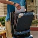 LEVEL8 Grace Carry on Luggage Airline Approved, 20 Inch Expandable Hard Sided Luggages with Spinner Wheels, Harshell Small Rolling Suitcase for Women Men with Tsa Lock, Blue, 20 Inch - Ext