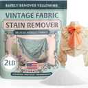 Vintage Fabric Stain Remover - Safely Cleans Retro & Antique Textiles - Made in the USA - Gently Removes Yellowing & Tough Stains From Vintage Linens, Quilts, Dresses, Doilies 32 Ounce (Pack of 1)